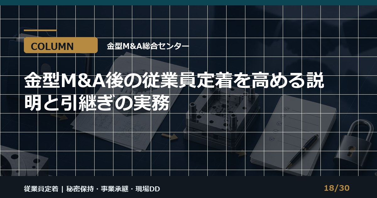 金型M&A後の従業員定着のアイキャッチ画像
