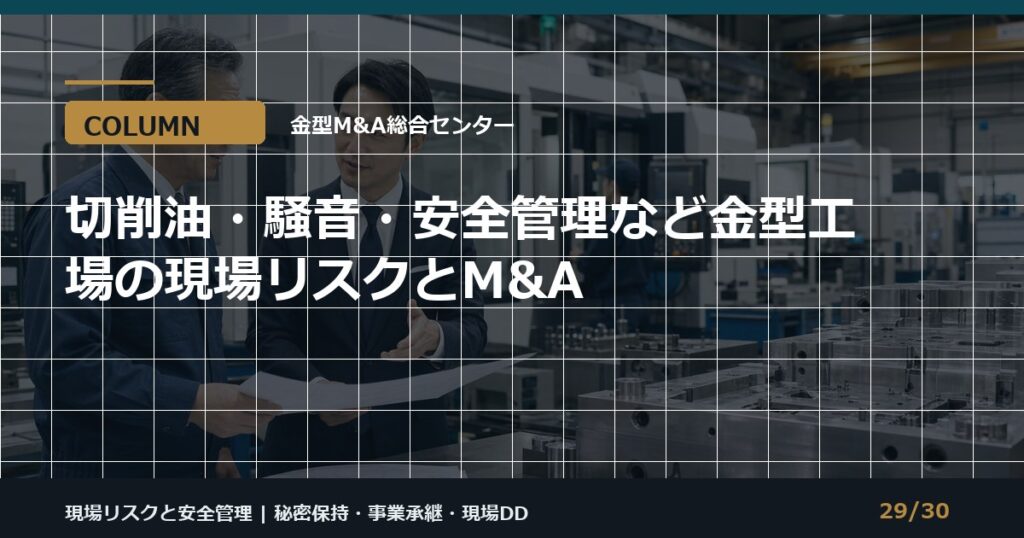 金型工場リスクとM&Aのアイキャッチ画像