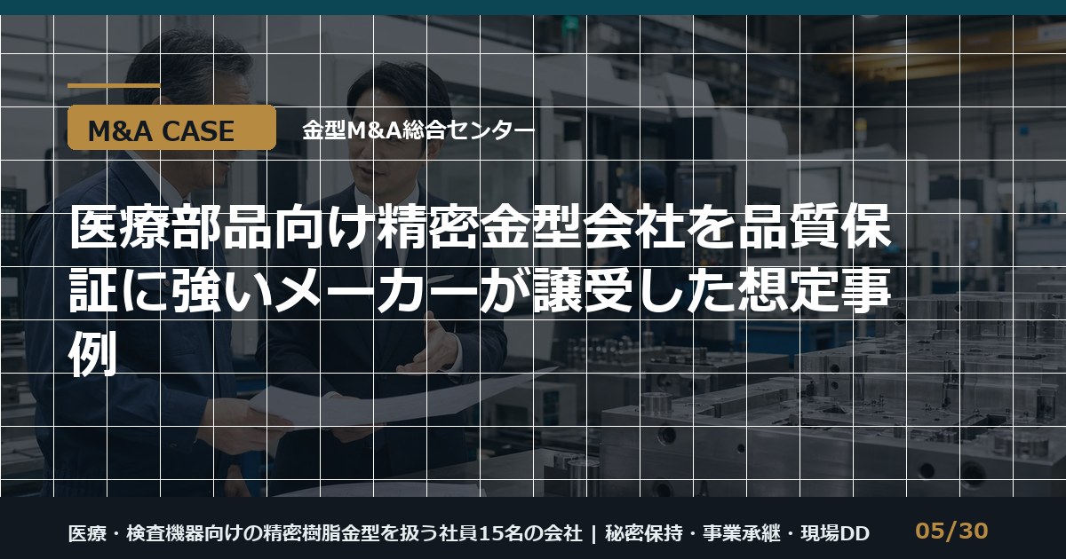 医療向け精密金型のM&Aのアイキャッチ画像