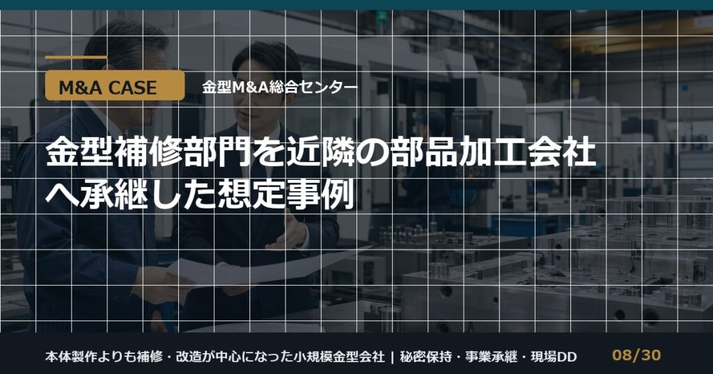 金型補修部門の事業譲渡のアイキャッチ画像