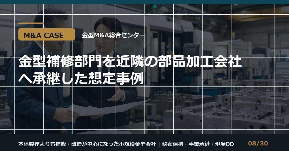 金型補修部門の事業譲渡のアイキャッチ画像