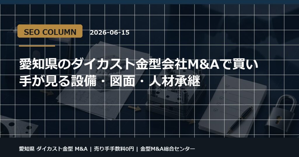 愛知県 ダイカスト金型 M&Aの金型M&Aコラム用アイキャッチ画像