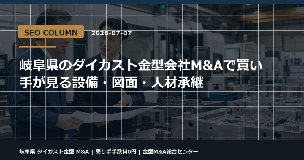 岐阜県 ダイカスト金型 M&Aの金型M&Aコラム用アイキャッチ画像